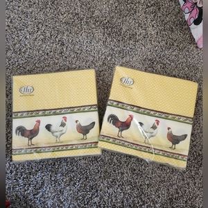 🚫 SOLD 🚫 Rooster 2 set of paper napkins